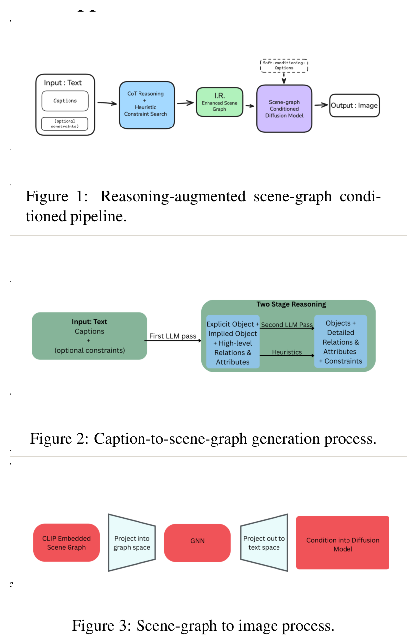 Think Before You Diffuse pipeline showing reasoning, scene graph generation, and diffusion conditioning